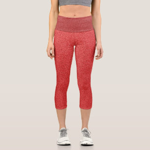 Leggings Capri Parties scintillant rouge, étincelle, Arrière - pl