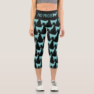 Leggings Capri Parties scintillant turquoise légère étincelle pas
