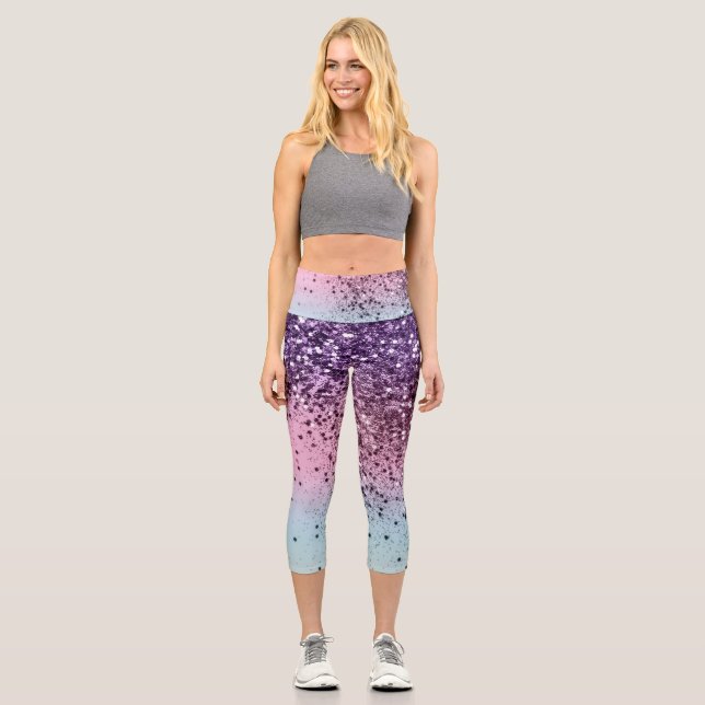 Leggings Capri Parties scintillant Unicorn Girls #6c (Parties sci (Recto)