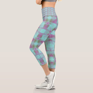 Leggings Capri Pastel Abstrait turquoise HCL personnalisé