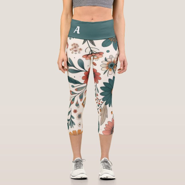 Leggings Capri Pastel Blossoms (Recto)