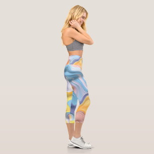Leggings Capri Pastel Plastic Fluid Abstrait