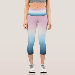 Leggings Capri Pastel rose et bleu Dégradé Indigo Rose Ombre