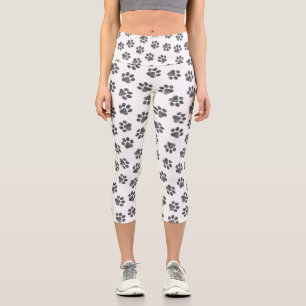 Leggings Capri Patrouilles de Doodle, Paws de Chien, Paws Noirs