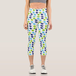 Leggings Capri Pattern of Whales, Cute Whales, Sea Animals