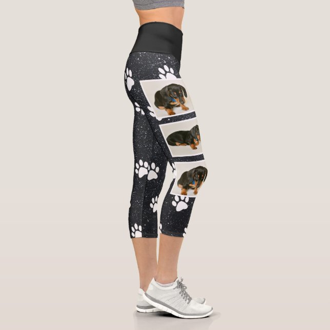 Leggings Capri Pawprint photo Collage photo de chien de Parties s (Droite)