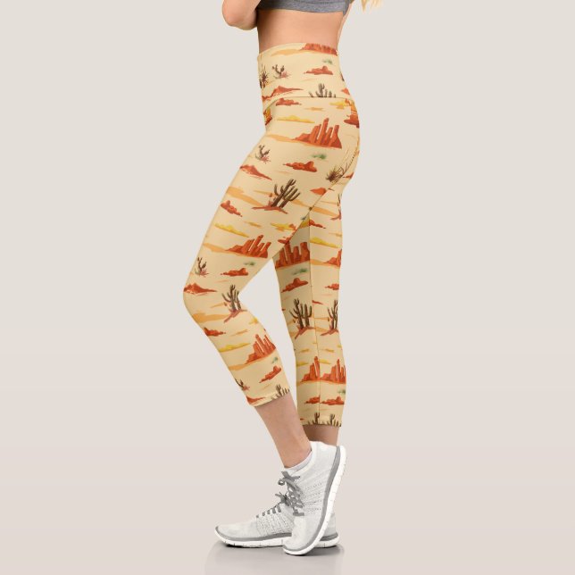 Leggings Capri Paysage du désert Arizona Motif (Gauche)