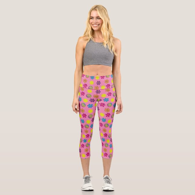 Leggings Capri Peace Love et Pickleball (Recto)