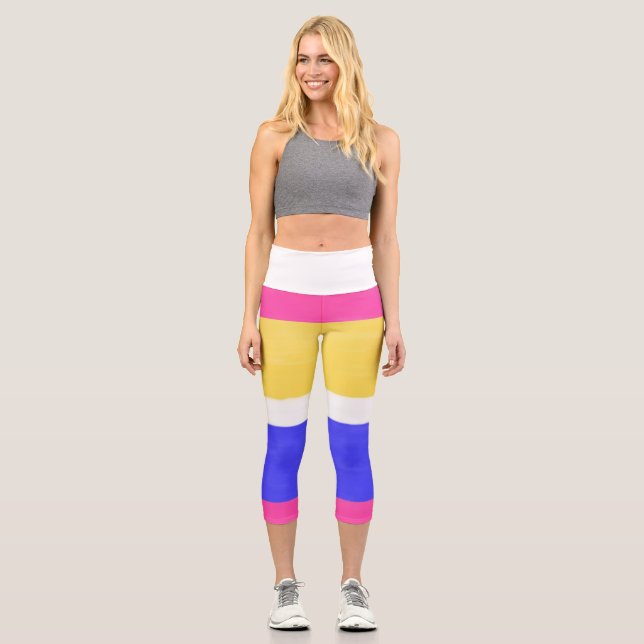 Leggings Capri peinture abstraite moderne (Recto)
