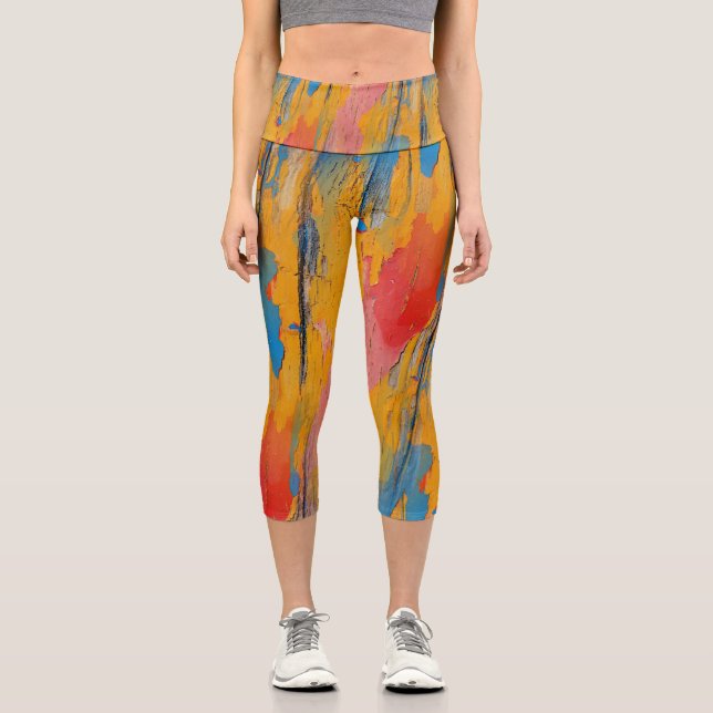 Leggings Capri Peinture colorée (Recto)