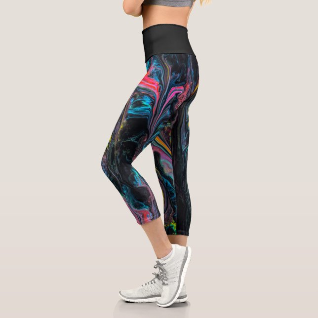 Leggings Capri Peinture en marbre (Gauche)