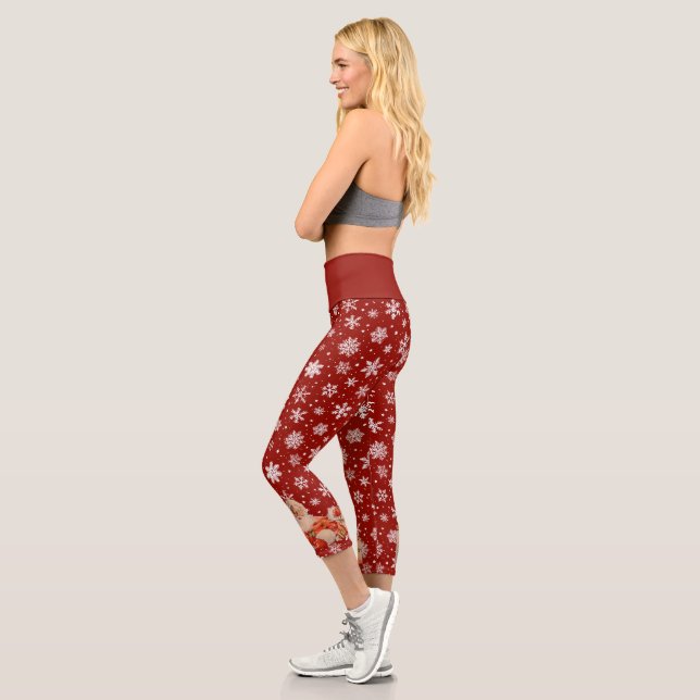 Leggings Capri Père Noël en neige (Gauche)