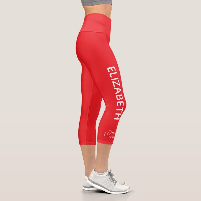 Leggings Capri Personalized Pilates Crew Reformer / Mat Red (Droite)
