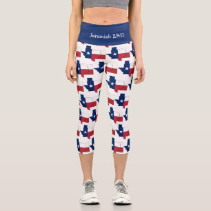 Leggings Capri Personnalisable Patriotique DRAPEAU TEXAS
