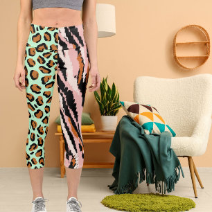 Leggings Capri Personnalisé Big Cat Photo Motif Wild Animal