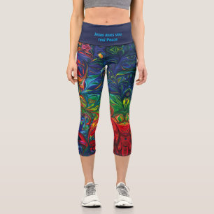 Leggings Capri Personnalisé LA PAIX RÉELLE DE JÉSUS Impressio