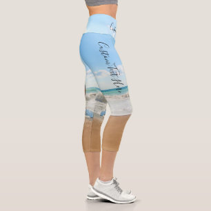 Leggings Capri Photo et texte personnalisés - Unique votre propr