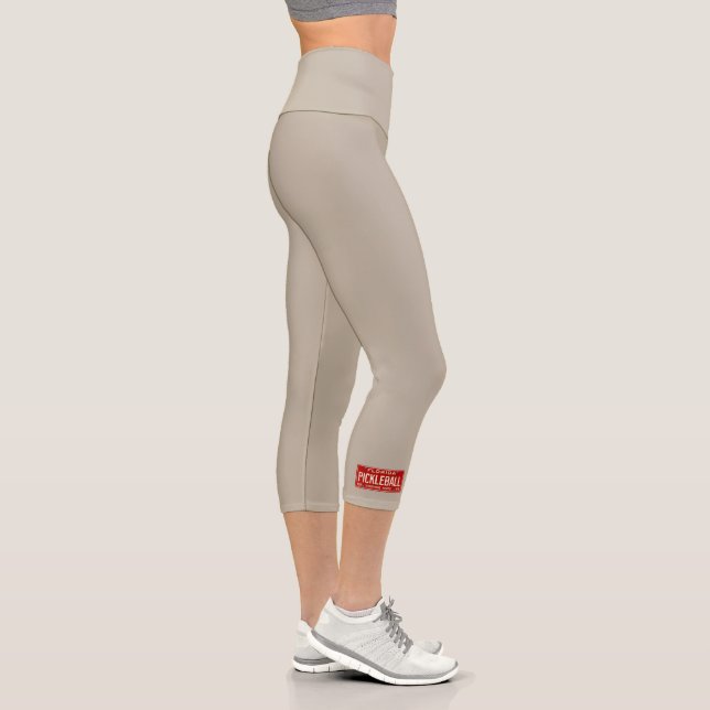 Leggings Capri Pickleball Fan | Sand Retro Florida License Plate (Droite)