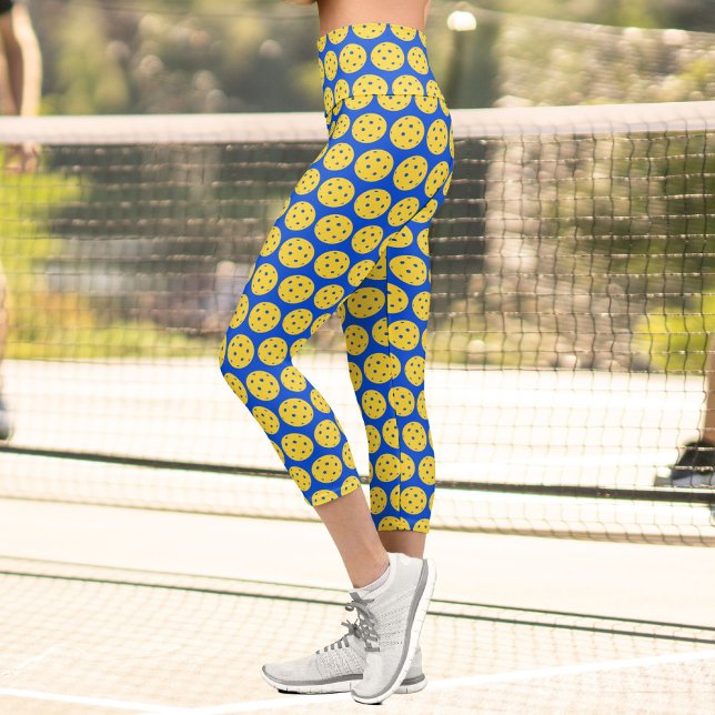 Leggings Capri Pickleball Player Pickleball Motif Royal Blue (Créateur téléchargé)