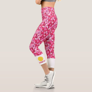 Leggings Capri Pickleball Print Valentines Day Hearts Texte perso