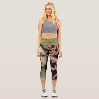 Leggings Capri Pieuvre Épineuse Enchantée Humeur Océanique Sombre