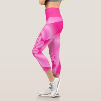 Leggings Capri Pink Leaf