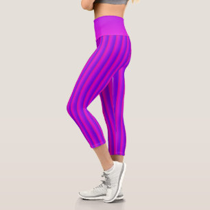 Leggings Capri Pink Néon Et Violet Gratté