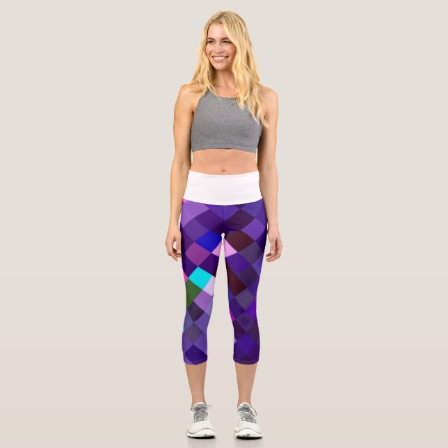 Leggings Capri Pixelated Pattern - Purple (Recto)