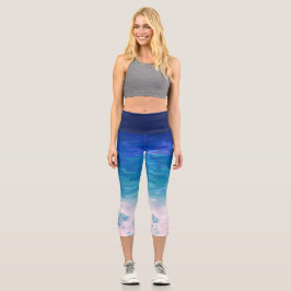 Leggings Capri Plage de la mer bleue