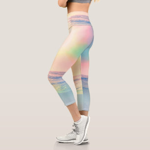Leggings Capri Plage tropicale Mer Soleil Coloré Été