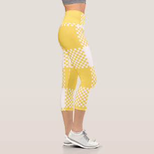 Leggings Capri Plat blanc et jaune moderne