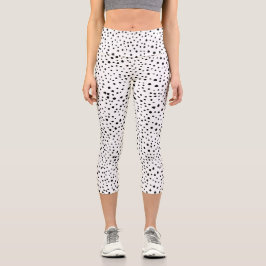 Leggings Capri Points dalmatiens, Points dalmatiens, Noir et Blan
