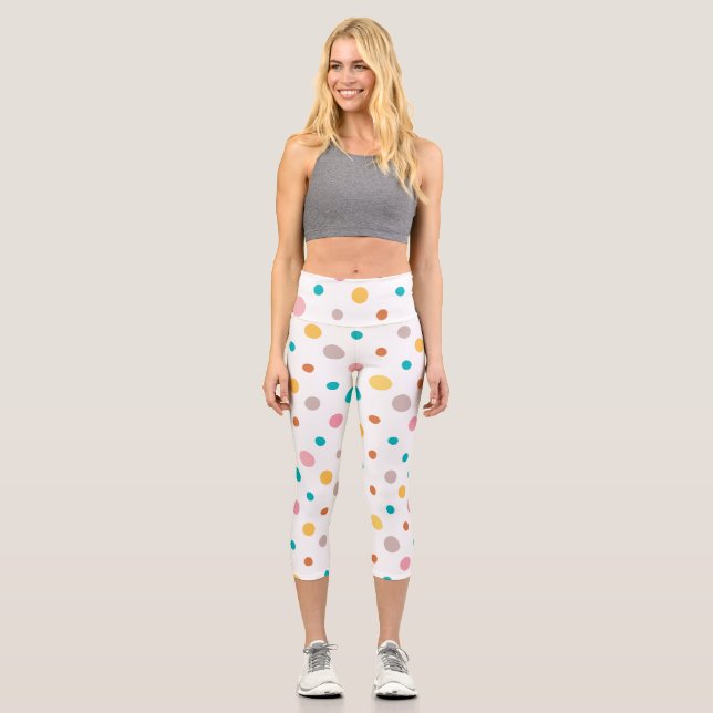 Leggings Capri Points d'aquarelle multicolore (Recto)