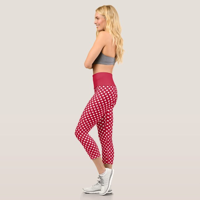 Leggings Capri Points rouges + Polka blancs (Gauche)