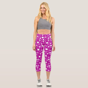 Leggings Capri Pois violets