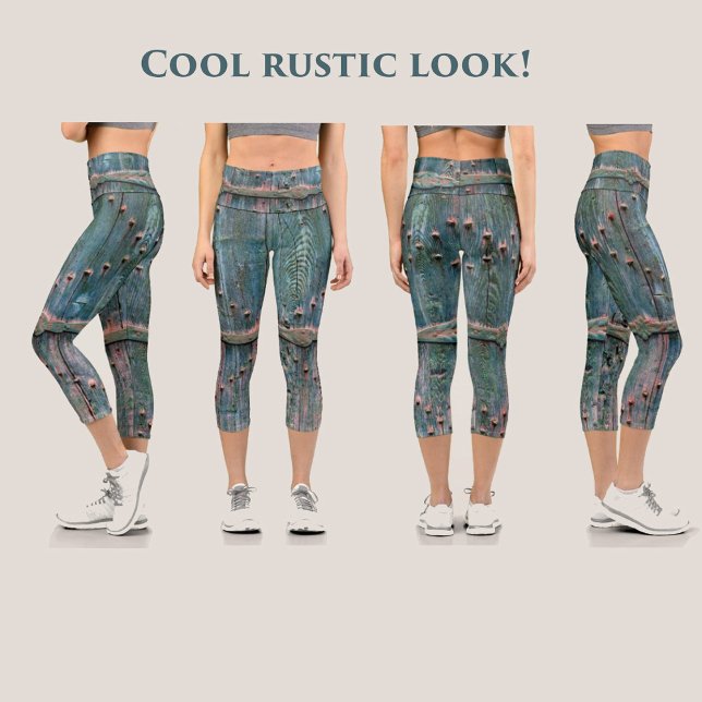 Leggings Capri Porte en bois décoratif cool (Créateur téléchargé)