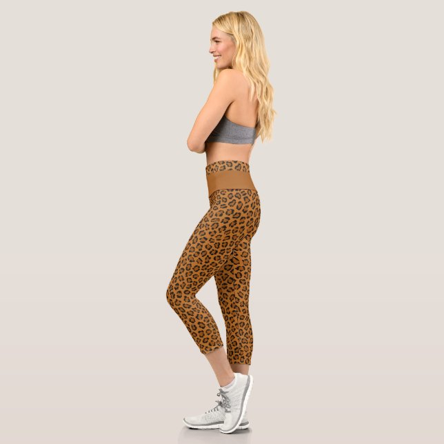 Leggings Capri Poster de animal léopard (Gauche)