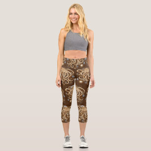 Leggings Capri Poulpe Steampunk Rétro Fantastique Mécanique