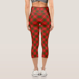 Leggings Capri Prince de Rothesay tartan rouge vert plaid