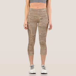 Leggings Capri Publicités du passé, NY 1856 Capris taille haute