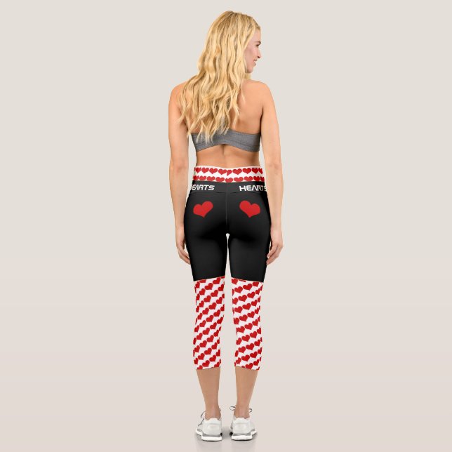 Leggings Capri Queen of Hearts Rouge & Blanc - tendance Love /mod (Verso)