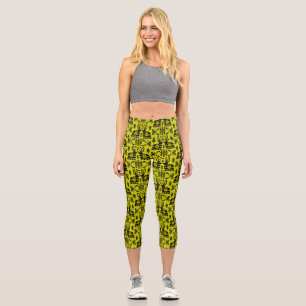 Leggings Capri Rabbit Nordic Scandinavian Folk Art