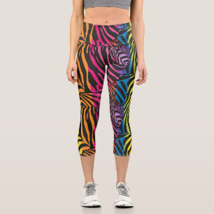 Leggings Capri Rainbow Zebra Stipes