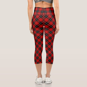 Leggings Capri Ramsay tartan rouge noir plaid