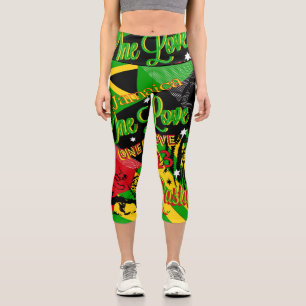 Leggings Capri Rasta Reggae Party Capris haut-loué