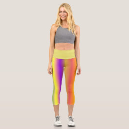 Leggings Capri rayés de couleur
