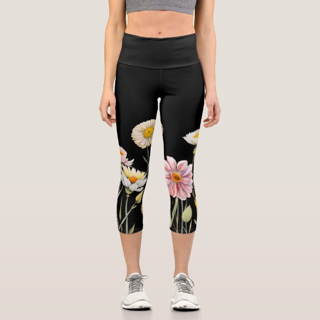 Leggings Capri Réflexions florales (Recto)