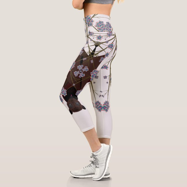 Leggings Capri Renard volant haut-taille Capris (Gauche)
