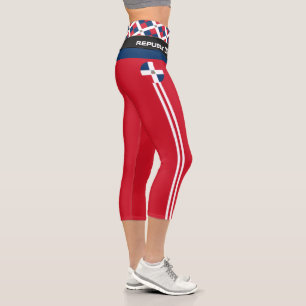Leggings Capri République Dominicaine Drapeau mode, Fitness, Spo