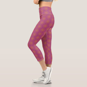 Leggings Capri Rétro Mandala Boysenberry Capris haut taille
